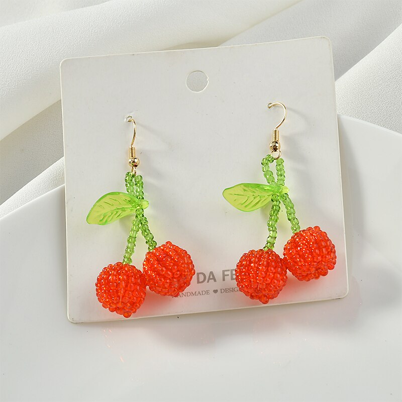 Cute red strawberry/Cherry shape 20pcs/lot handmade 3D floating lock charms diy jewelry earrings accessory