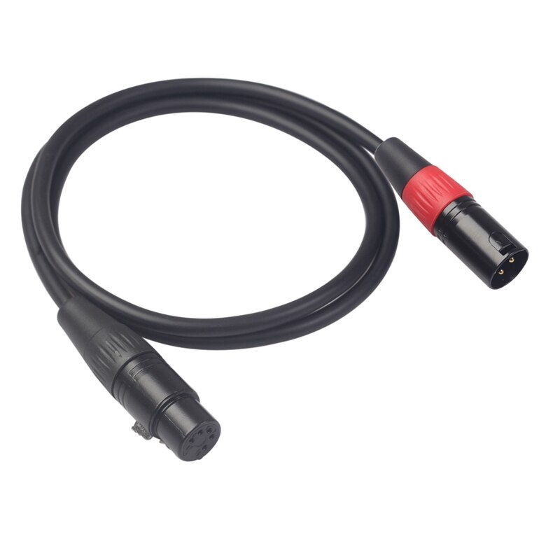 Xlr 3- pin-stecker auf  to 5- pin-buchse konverter-adapterkabel audiokabel für mikrofon: Schwarz