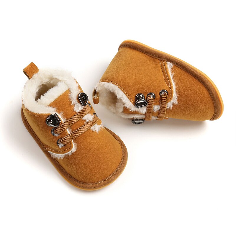 0-18M Neugeborenen Baby Booties Winter Warme Pelz Futter Nicht-Unterhose Gummi Sohle Stiefel Kleinkind Prewalkers 4 farben