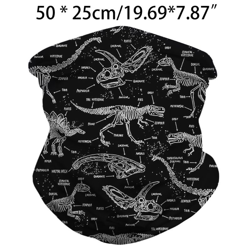 Unisex Magic Bandana Neck Gaiter Tube Dinosaur Fossils Fish Scales Digital Print Motorcycle Multifunctional Face Mask