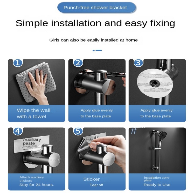 Barras deslizantes de ducha, extensión de cabezal de ducha de mano, soporte deslizante, barra deslizante ajustable montada en la pared, accesorios de baño