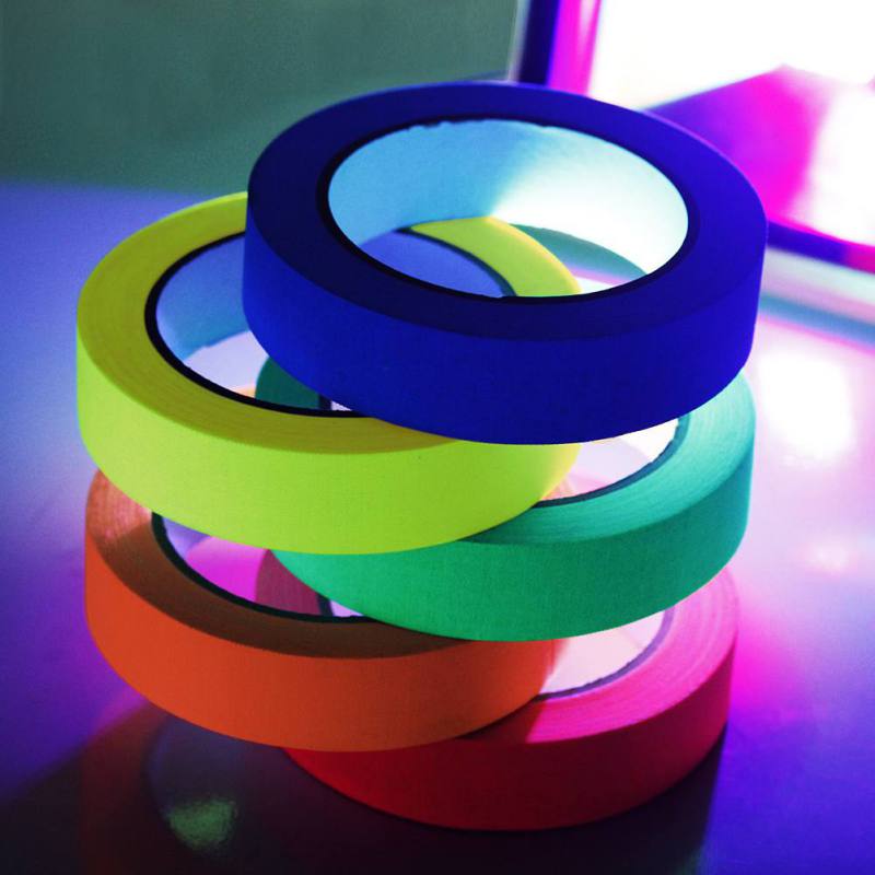Home Decro Tape UV Black light Reactive Fluorescent Cloth Tape Glow in The Dark Neon Gaffer Tape