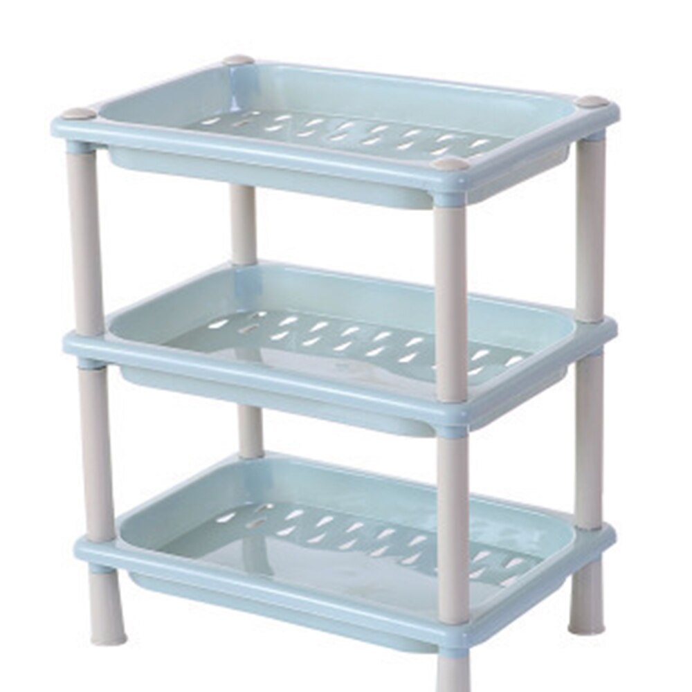 1 pcs Stackable 3-layer Kitchen Shelving Kitchen Storage Rack for Kitchen Bathroom Living Room: Blue B