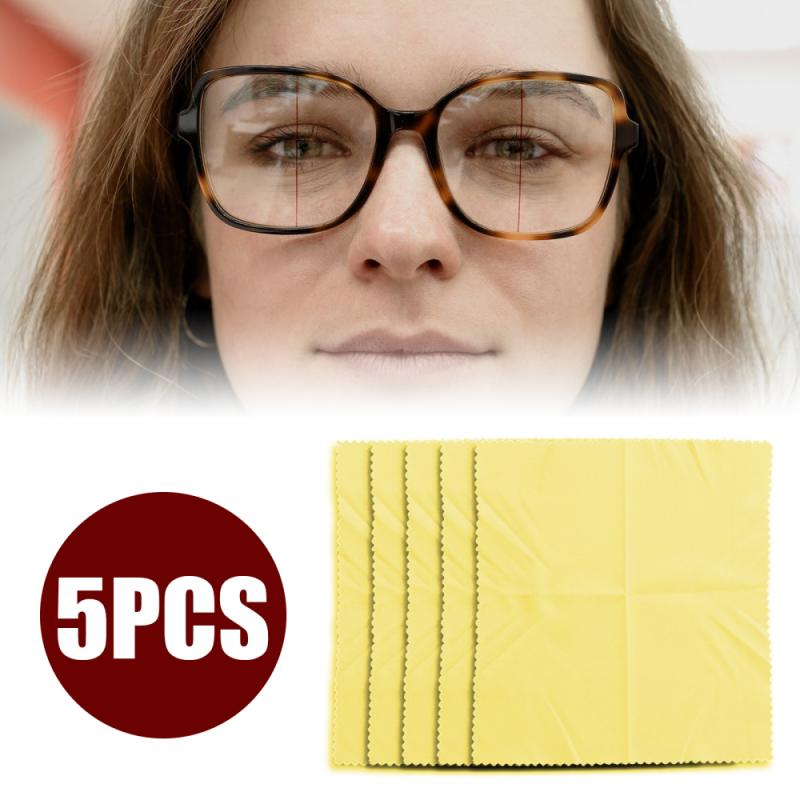 5Pcs Anti-Fog Glazen Doek Bril Vegen Doek Glazen Doek Schoonmaakdoekje Voorkomt Lens Tegen Beslaan Schoonmaken doeken Gereedschap: YELLOW