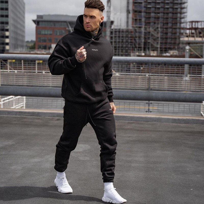 Selfree Herfst Winter Mannen Sportkleding Broek Jas Fitness Katoen Mannen Set Jogger Casual Streetwear Herenkleding