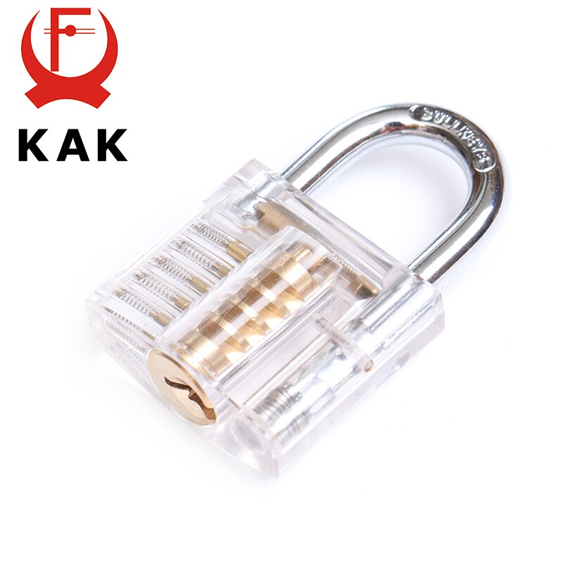 KAK Transparent Locks Pick Visible Cutaway Mini Practice View Padlock Hasps Training Skill For Locksmith Furniture Hardware