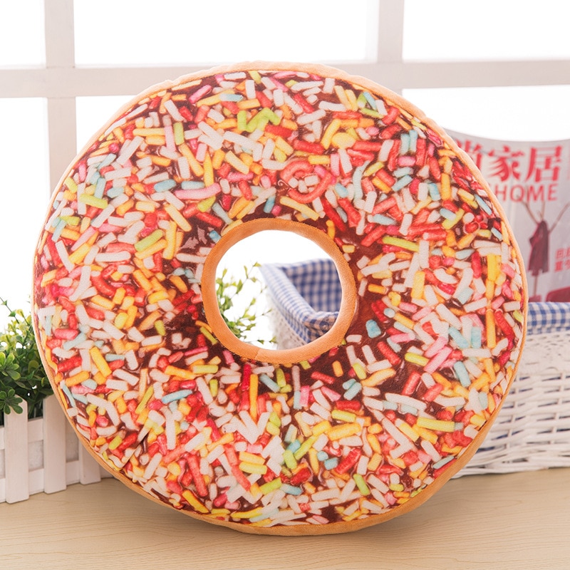 Chokolade donut pude pude jule donuts dekorativ pude sofa sæde indretning jule børn puder etui ingen fyld