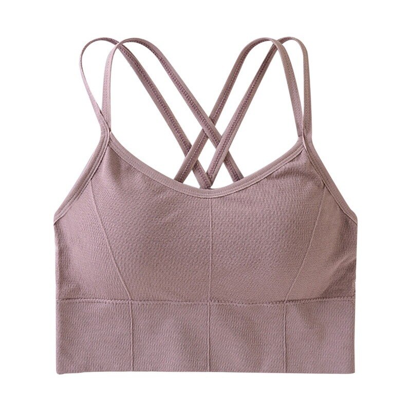 Sujetador deportivo de Yoga para mujer, chaleco acolchado para Fitness, correr, gimnasio, sin aros, transpirable, espalda de belleza,: Rojo