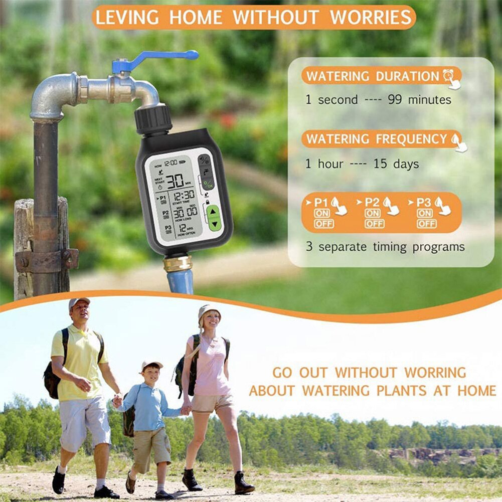 Ne Digital Irrigation Timer Programmable Outdoor Smart Rain Sense Automatic Watering Irrigation Timer Garden Water Timer
