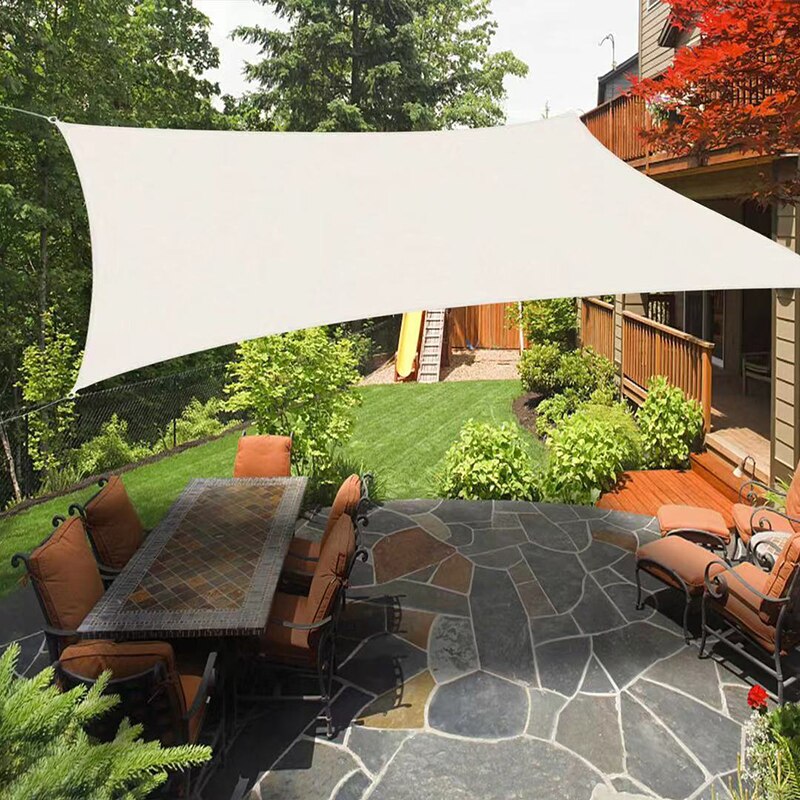 Summer Outdoor Waterproof Anti-UV Shade Canvas Oxford Cloth Sunscreen Rain Cover Garden Shelter Gazebo Terrace Courtyard Awning