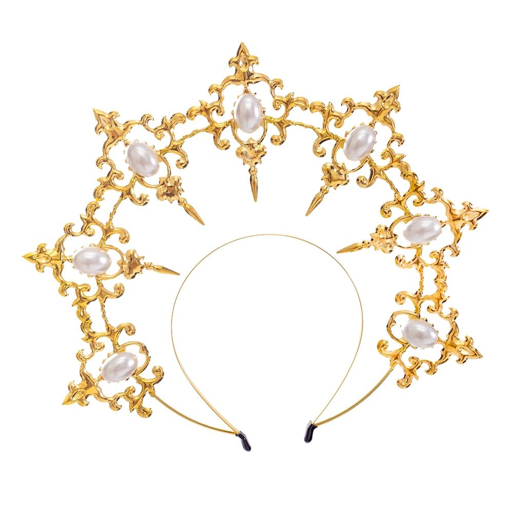 Lolita gótica-Diadema con de Rosa Negra, alas de demonio de plumas, diosa, Halo de sol, corona, Tiara barroca Vintage María
