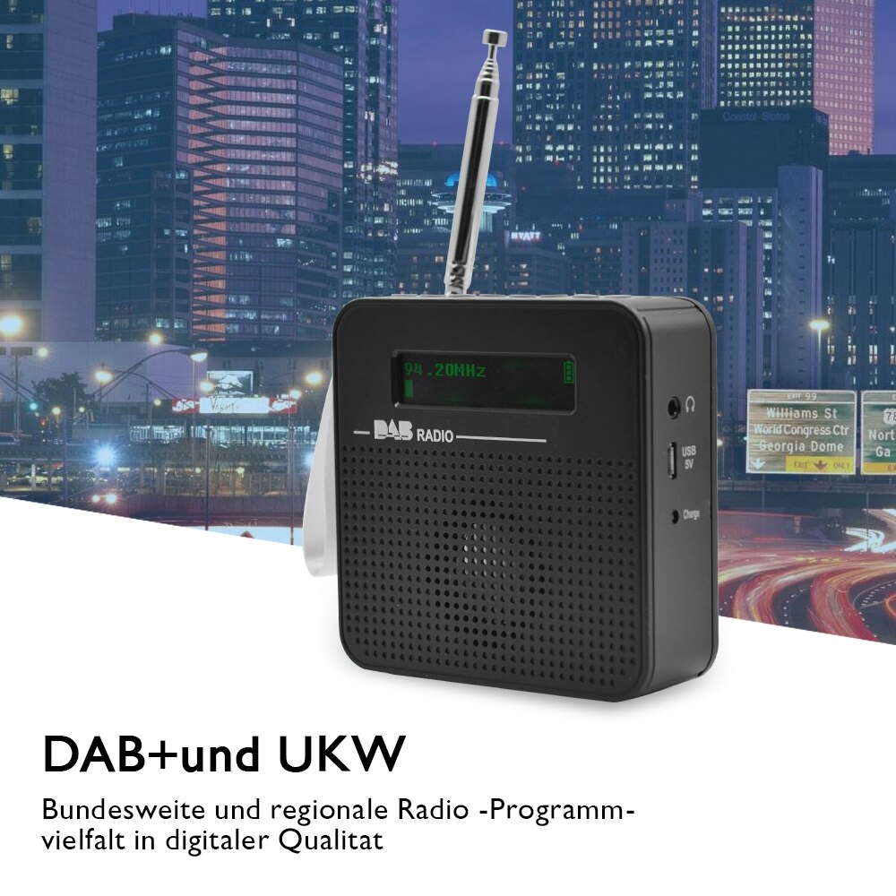 MINI DAB/DAB+ Digital FM AC/DC Radio Bluetooth 4.0 Portable Wireless Radio Sleep Function Alarm Clock MP3 Player