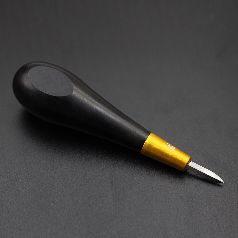 1PCS Rhombus Awl leather wooden handle Awl tool for leather sewing accessories perforated leather DIY craft tools: NO.3 Rhombus Awl