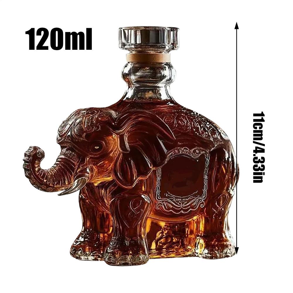 120ml Whisky Glazen Karaf Dier Standbeeld Wijnfles Liquor Container Olifant Herten Uil Tafelblad Decoratie Voor Thuis Bars cafe: Rood