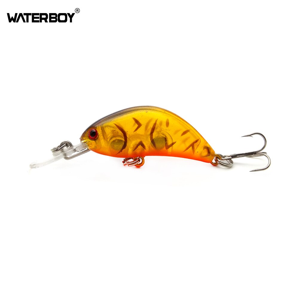 Waterboy Mini Crankbait Lokt Vissen Artificail Aas 4 Cm 1.6in 3.4G 0.1 Oz Wobbler Plastic Vissen Lokken Tackle Bas pesca Lake: C6