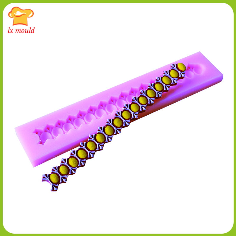 Moule de décoration de gâteau en silicone | Perles de fleur, bordure chaîne moules de décoration de gâteau, moule en silicone
