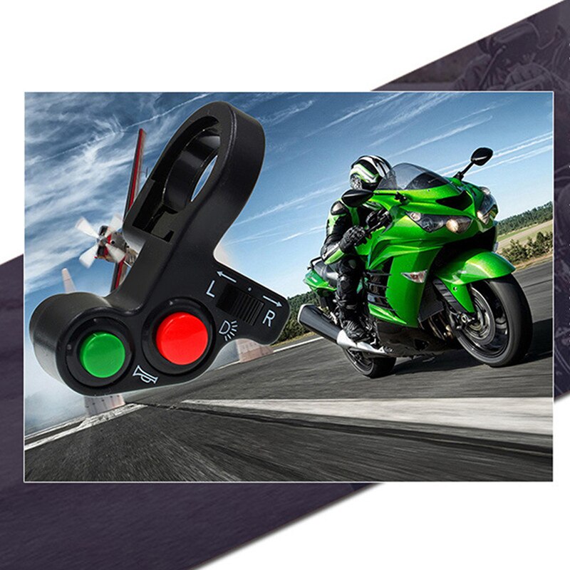 Noir LED multifonction phare clignotant moto guidon interrupteur clignotants marche/arrêt bouton interrupteur