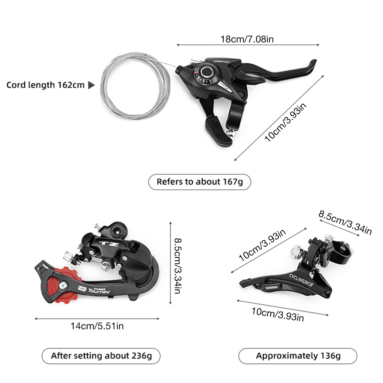 Bicycle Brake Levers Shifter EF51-7 Mountain Bike Brake Lever Shifter Set Aluminum Alloy 3x7 Speed Shifter Bike Accessories