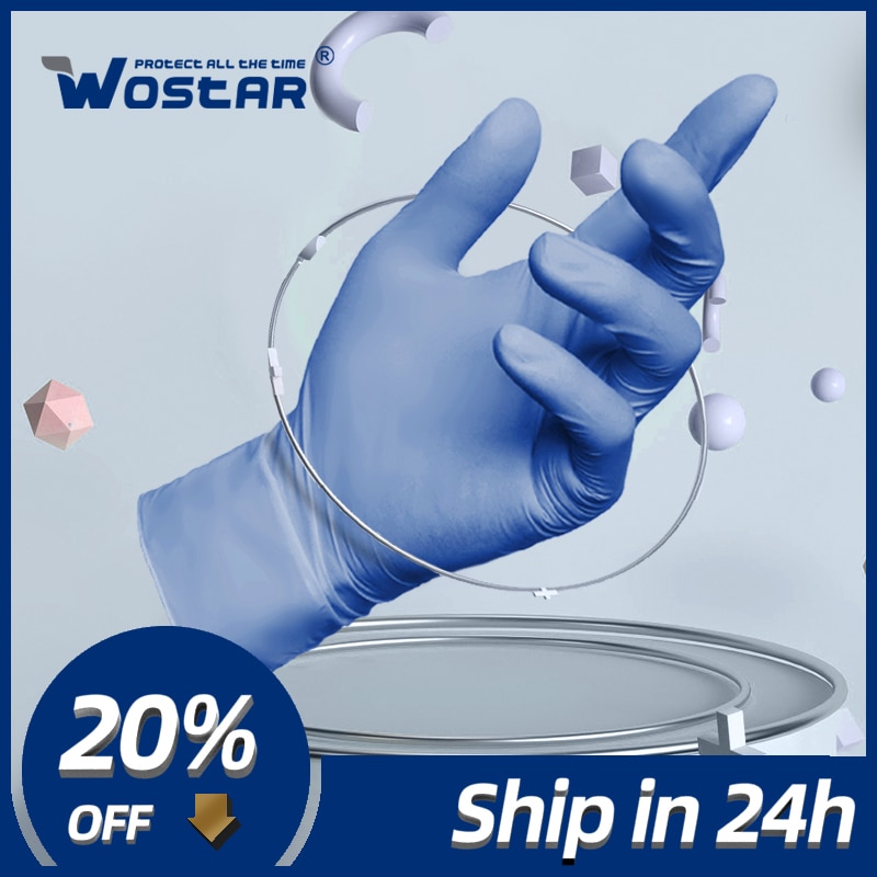 100 Stuks Wegwerp Nitril Handschoenen Allergie Gratis Olie-Proof Voor Huis Schoonmaken/Voedsel/Tuin Handschoenen Universele Voor links En Rechts