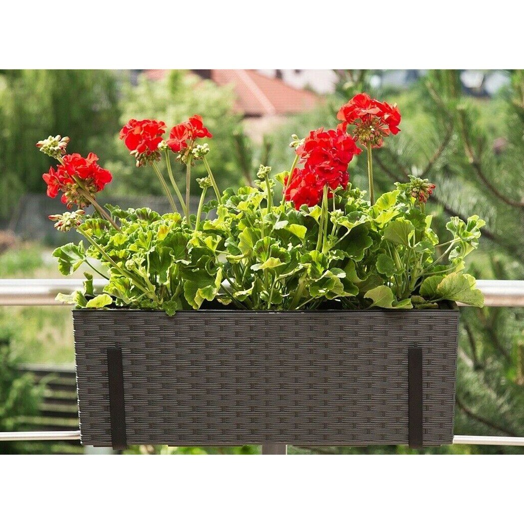 Metal Balcony Brackets Pair Hook Trough Plant Pot Hanging Hooks Rail Balcony Planter Holder Brackets