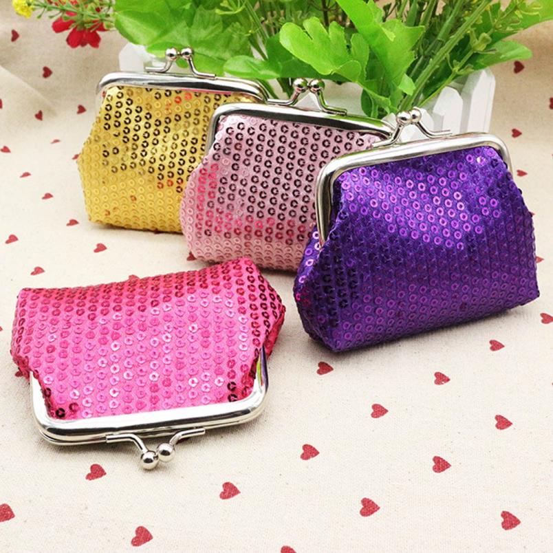 Womens Small Sequin womens wallets and purses Coin Purse Clutch Handbag Bag monederos para monedas kids wallet mini purse Lucky