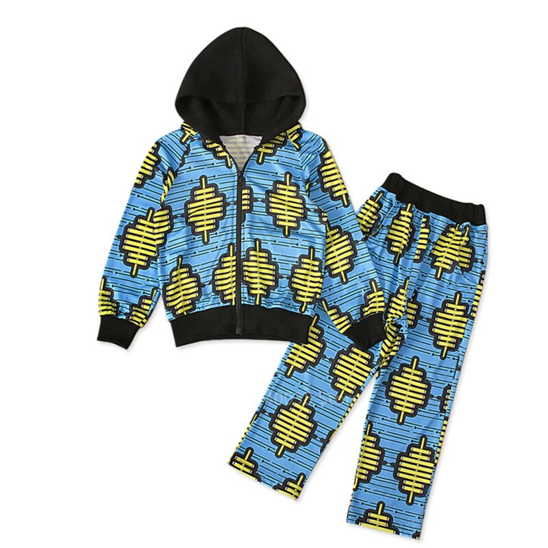 Ropa africana para bebé, Niña y niño, abrigo con capucha y estampado Dashiki, pantalones, traje de otoño, vestidos africanos de manga completa para mujer y niño 2022: Height 110CM