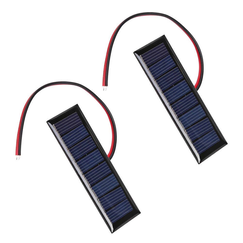 4V 0.2W 2-Wire Mini Zonnepaneel Met 8 Zonnecellen 75X25Mm Voor Diy zonne-energie Projecten Solar Licht Speciale Aangedreven: 2pcs