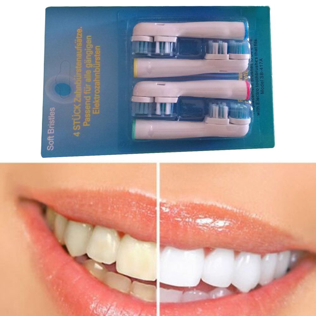 Cepillo de dientes eléctrico de doble cabezal de repuesto para Sb-417A, cepillo eléctrico para cepillarse el pelo suave, vitalidad, protección higiénica Doble