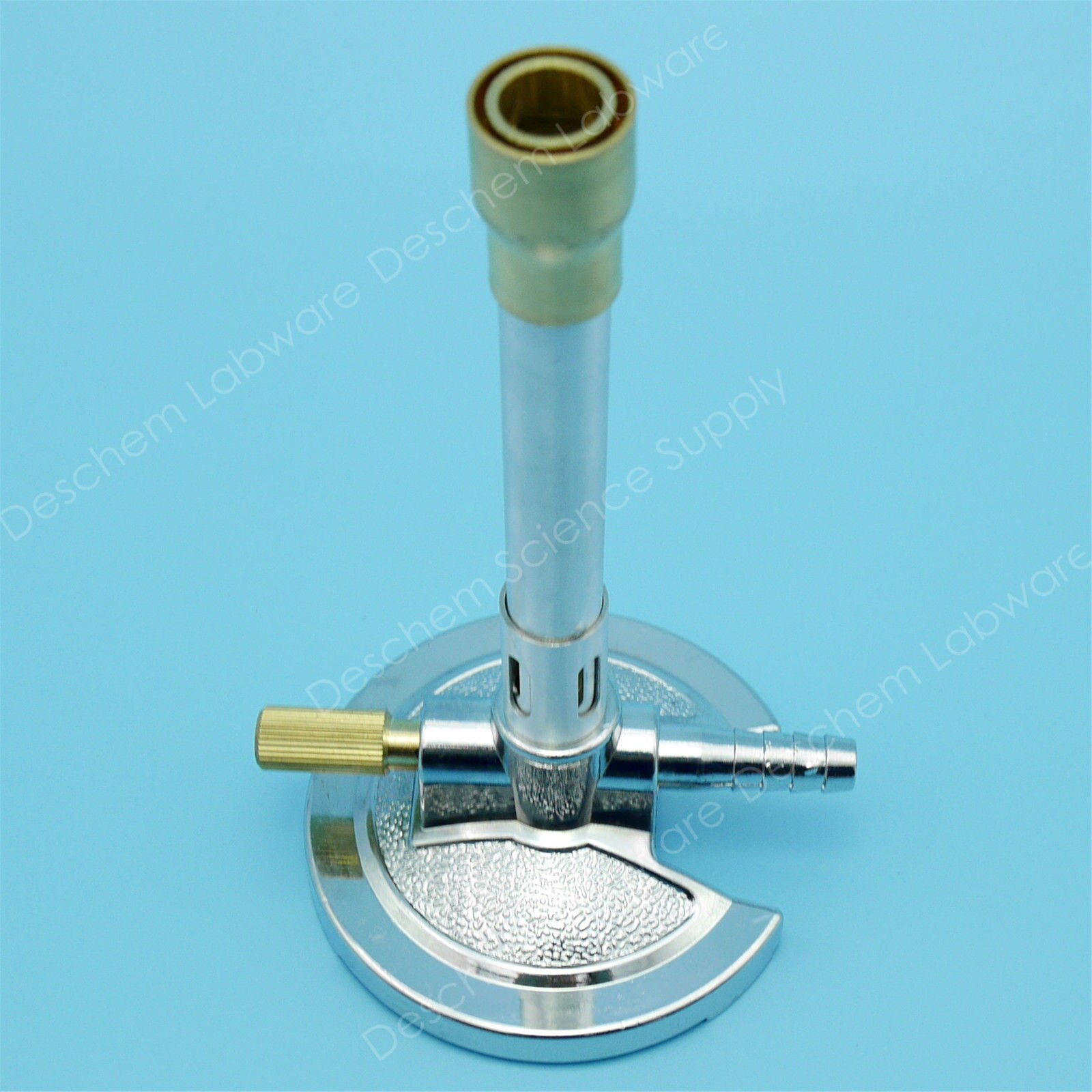 Deschem Lab Bunsen Burner Adjustable with Threaded Needle Valve