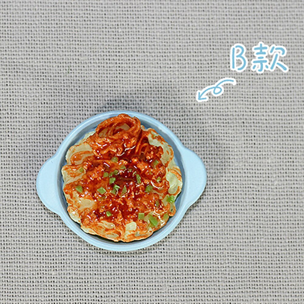 1pcs 1/12 Dollhouse Miniature Accessories Mini Scallion Noodles With Meat Sauce Food Model Simulation Toys for Doll House Decor: B