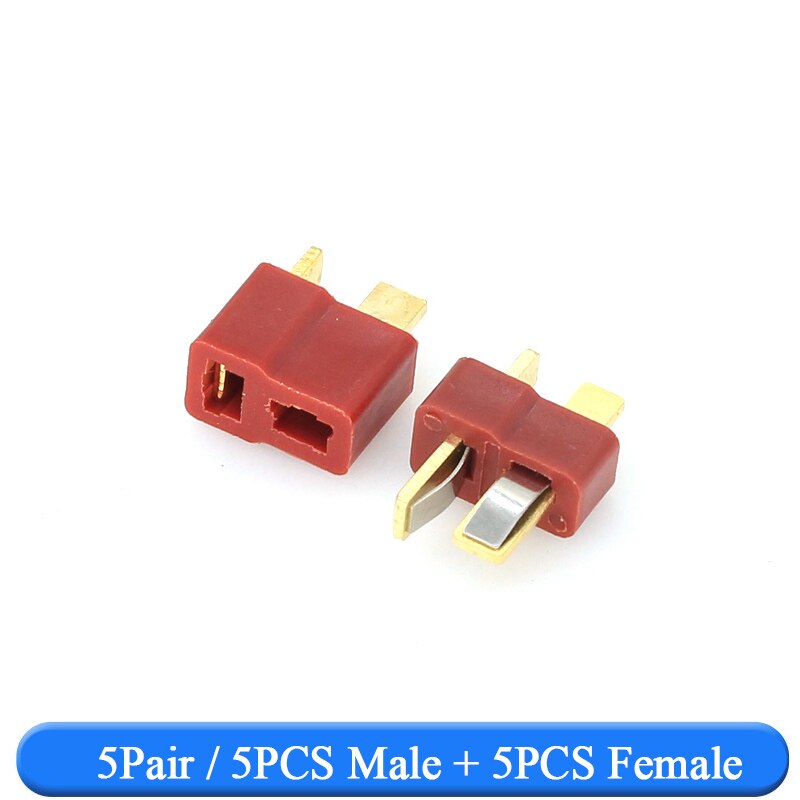 10 stk t-plugg hann &amp; kvinnelige kontakter dekaner stil til rc lipo batteri esc: 5 hanner 5 kvinner
