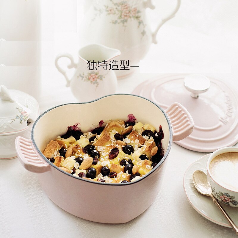 Steelpan Emaille Pot Non-stick Pot Hartvormige Kookgerei Gietijzeren Pot Keuken Accessoires Koken Gereedschap