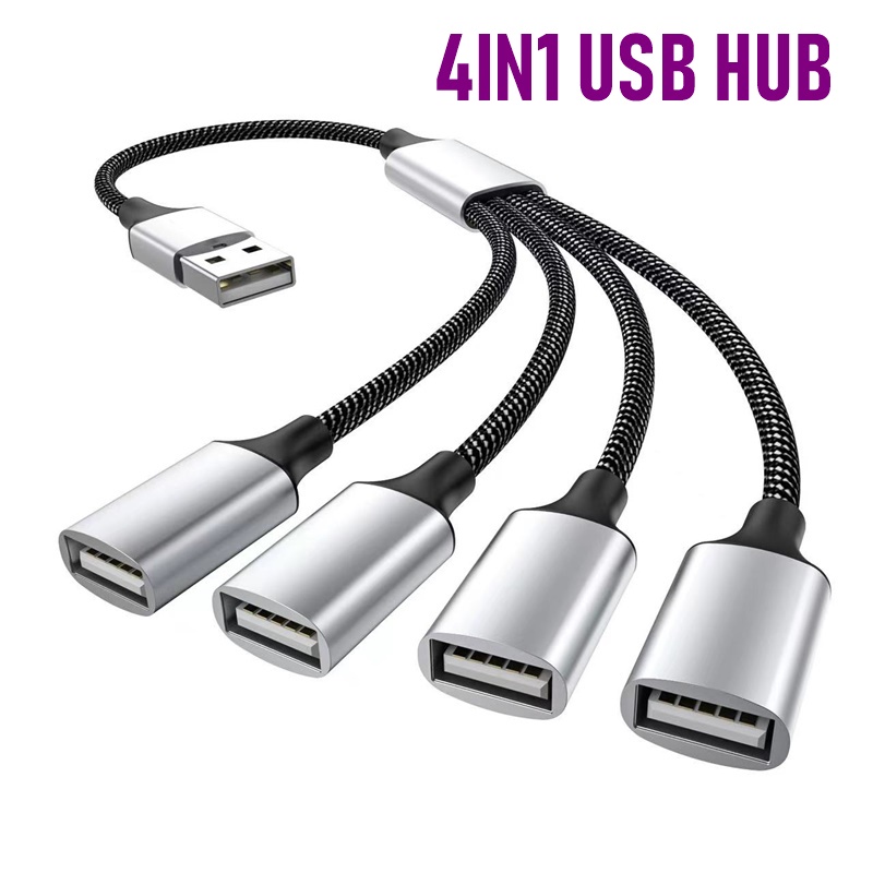 Cable adaptador divisor USB 1 en 3 salida 4 puertos OTG convertidor tipo C extensión datos de alimentación para teclado de ordenador portátil controlador de juego ratón: MARRÓN