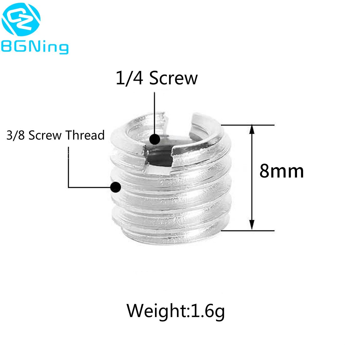 Metal Adapter 8mm Female 1/4 to Male 3/8 Convert Screw for Tripod Monopod Ball Head Camera SLR Photo Studio Accessory
