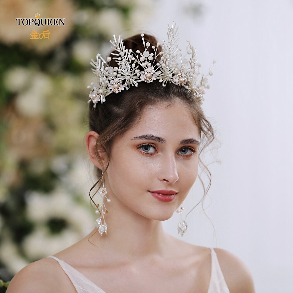 TOPQUEEN HP218-S Wedding hair tiara chinese bridal hair accessories handmade bridal crown and tiara diamond wedding headband