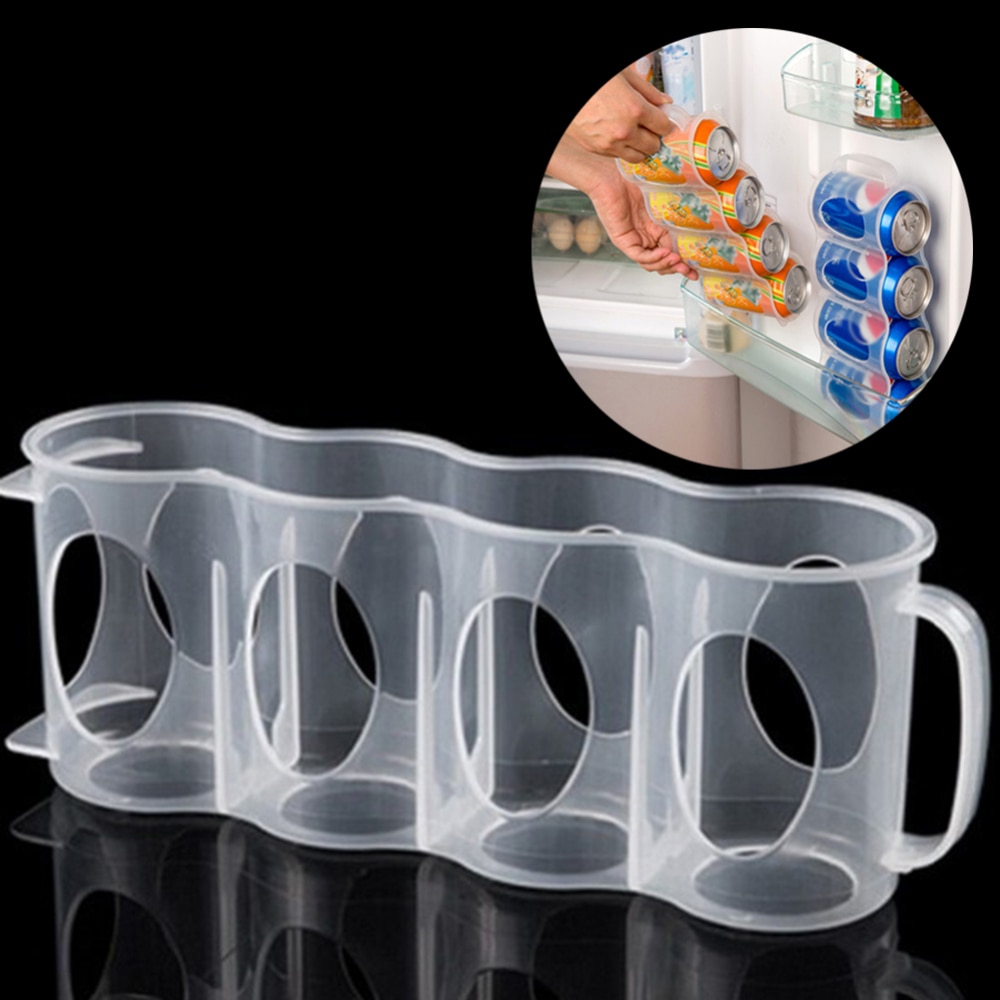 Kitchen 2Pcs Beer Soda Can 4 Storage Box Fridge Drink Bottle Fridge Organizer