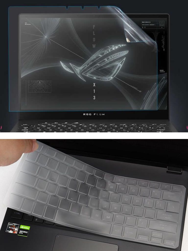 Anti Glare Scratch Cover Whole Screen + keyboard Protector For Asus ROG Flow X13 GV301 Ultra Slim 2-in-1 Gaming Laptop: keyboard screen