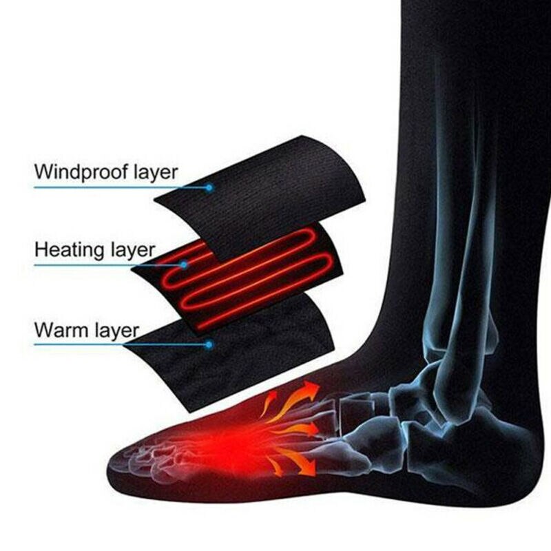 Chaussettes chauffantes électriques batterie Rechargeable pieds chauffe-pieds pour le ski