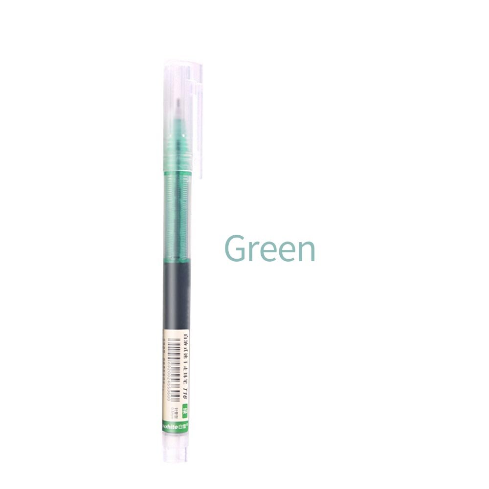 1 Pc Simple Style Straight Liquid Rollerball Pen 0.5mm Gel Pen Fluent 7 Color Writing Pilot High-grade Office Writing Stationery: green