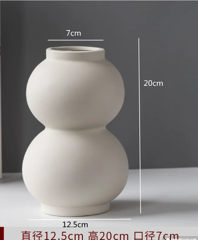 Nordic decoração casa vaso de flores preto e branco arte cerâmica minimalismo flores secas arranjo acessórios b & b ornamento: Café luz
