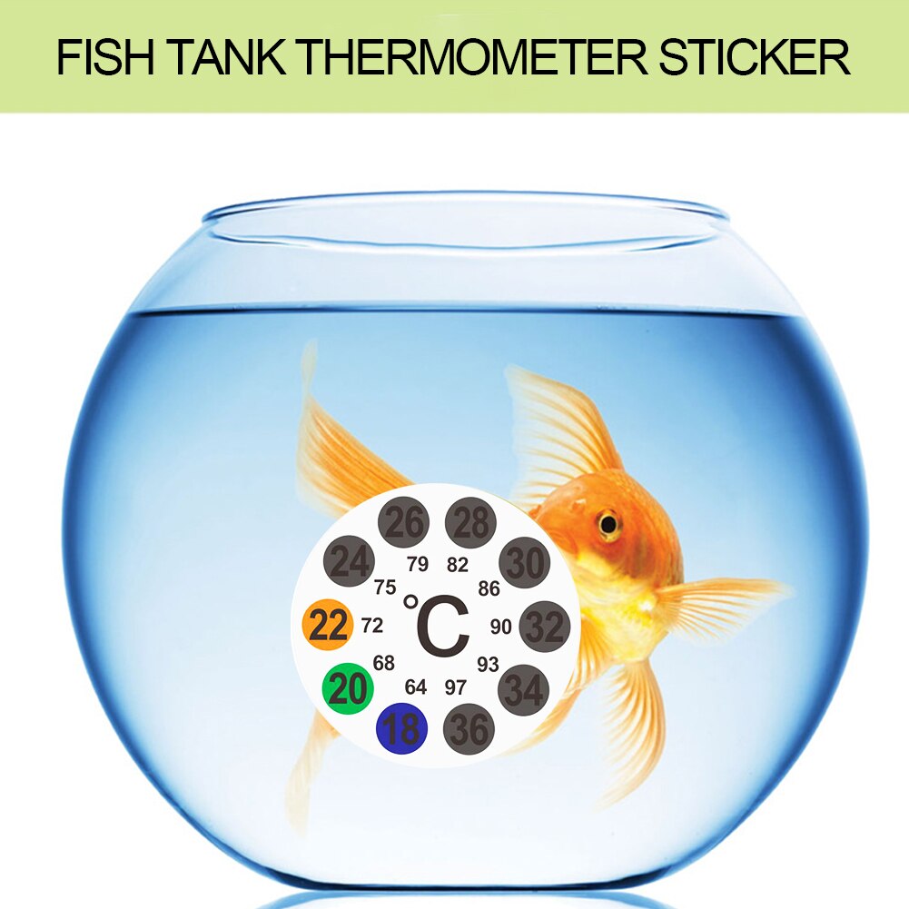 Huishoudelijke 50Mm Dual Schaal Vis Tank Duurzaam Digitale Thermometer Sticker Ronde Temperatuur Meet Plastic Aquarium Accessoires