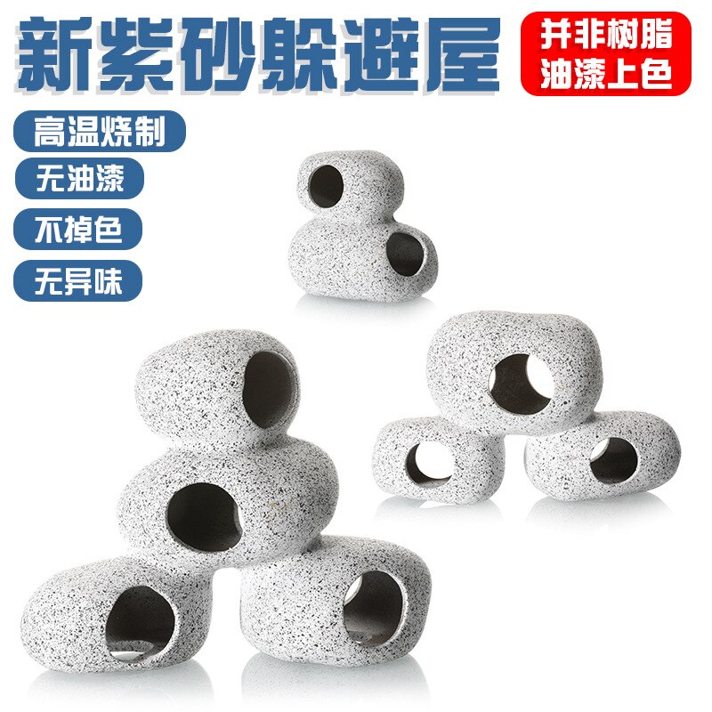 Fish Ceramic Aquarium Decor Cichlid Stone Rock Cave Stone Decoration Fish Tank Breeding Housing Shelter Ornament
