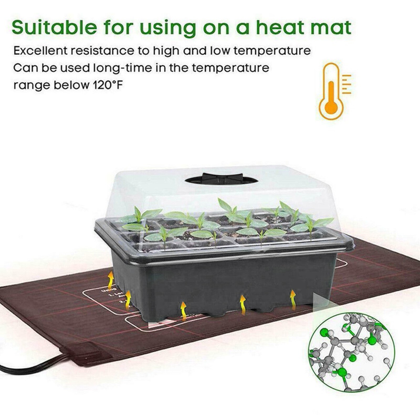 12 Hole Plastic Nursery Pots Planting Seed Tray Kit Plant Germination Box With Dome And Base Garden Grow Box Gardening Supplies