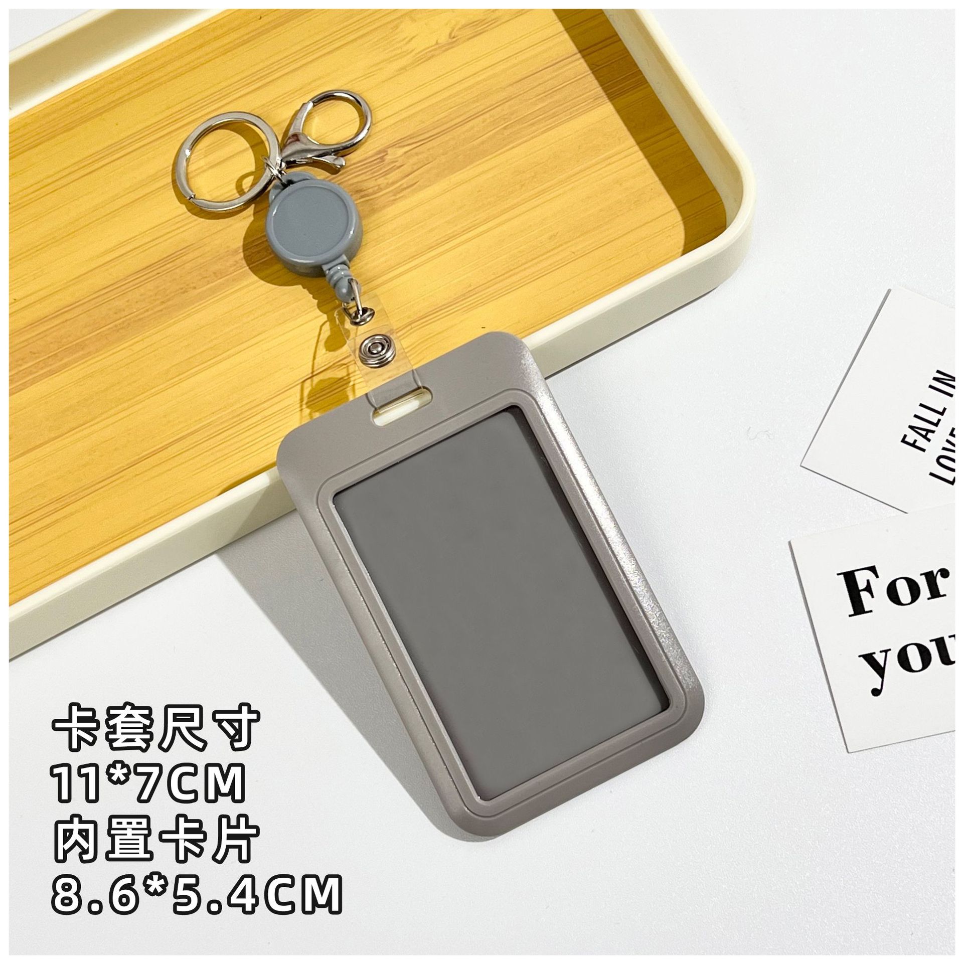 Suporte de crachá de identificação com carretel de crachá porta-cartão retrátil chaveiro nome crachá clipe de manga de cartão de identificação