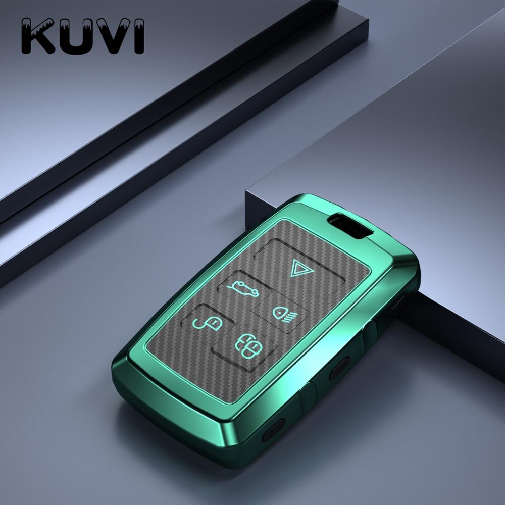 TPU Carbon Grain Key Case Fob Shell Cover Skin For Range Rover Velar For Land Rover Discovery 5 For Jaguar E-Pace