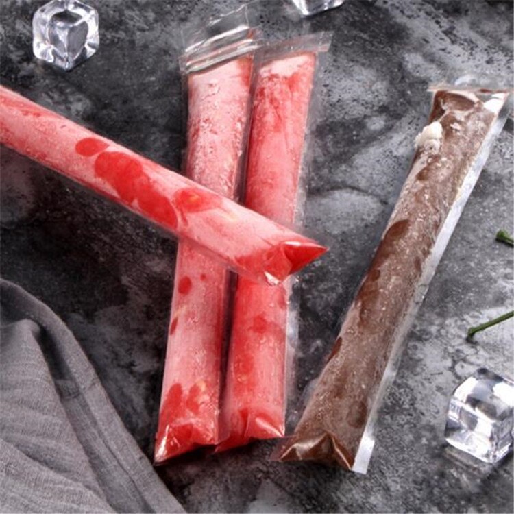 20 pces moldes de picolé saco auto descartável selagem congelado diy candy bar com funil gelo pop sacos bpa livre