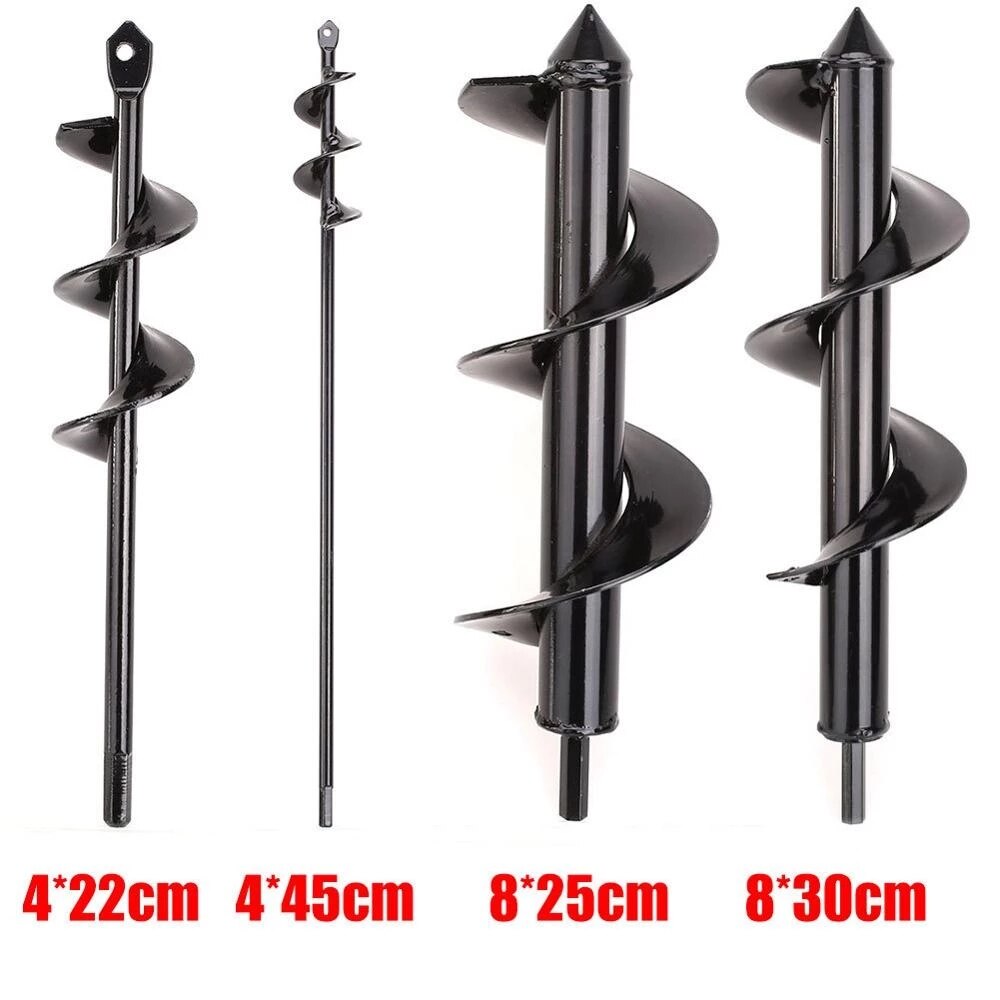 3pcs Garden Auger Spiral Drill Bit Flower Planter Bulb Shaft Auger Yard Gardening Earth Drill Planting Hole Digger Tool