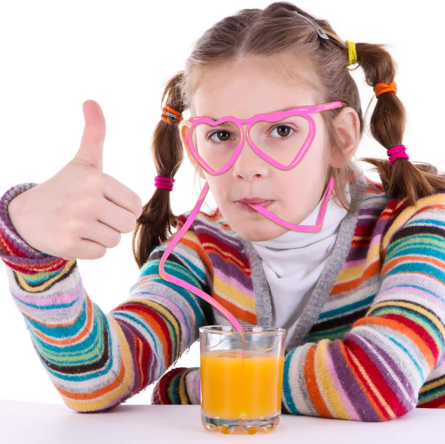 2-8PCS Straw Glasses, Reusable Fun Loop Drinking Straw Eye Glasses, Novelty Eyeglasses Straw for Party Annual Meeting Parties