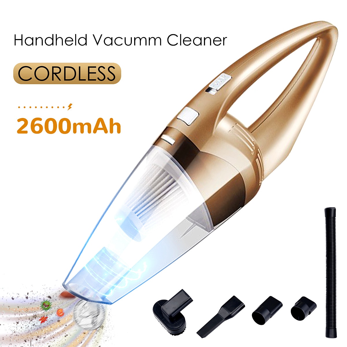 Audew Car Vacuum Cleaner 12V 120W 6000PA Cordless Wet and Dry Dual Use Auto Portable Vacuum Cleaner For home Cleaning Tools