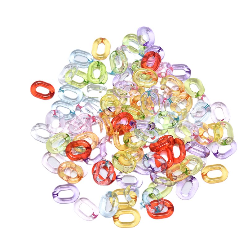 100Pcs Acrylic Chain Connectors - 20x14mm Candy Color Combination - DIY Glasses Chain Jewelry Accessories: Multi-color